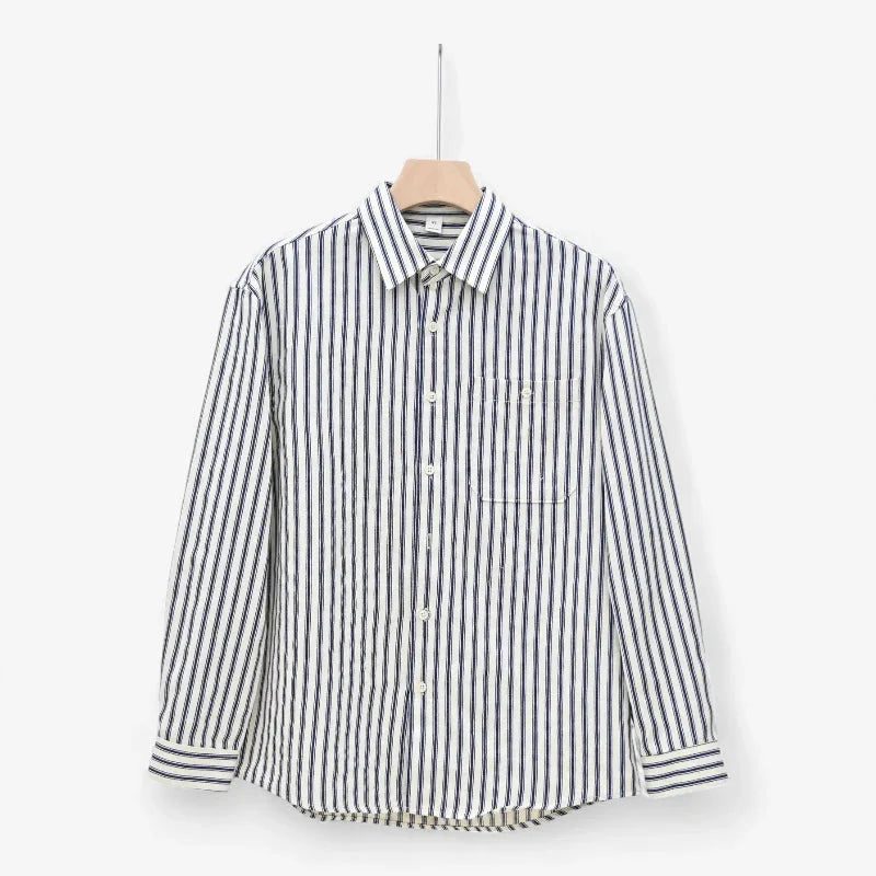 Old Money Vertical Stripe Button-Up Shirt