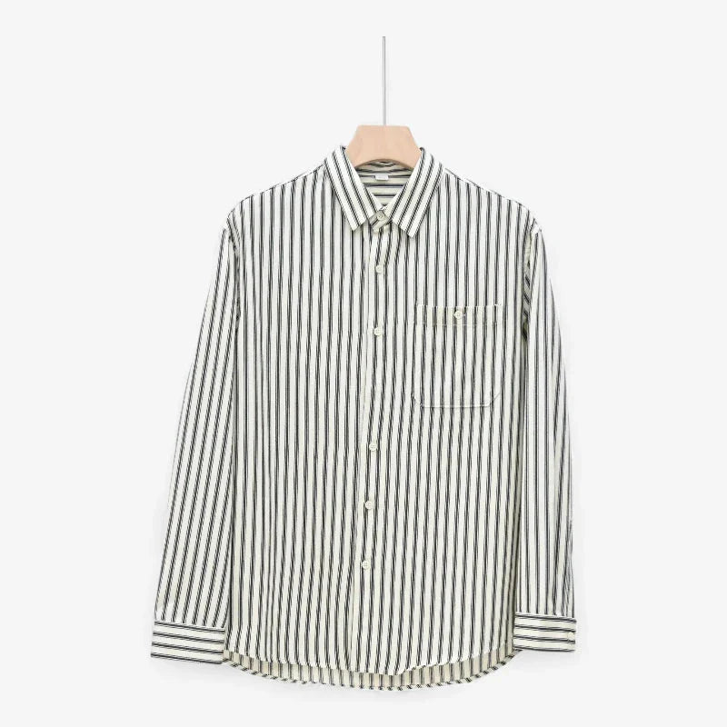 Old Money Vertical Stripe Button-Up Shirt