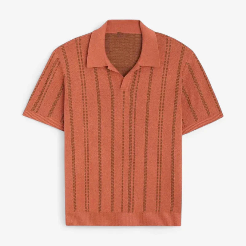 Retro Striped Knit Polo