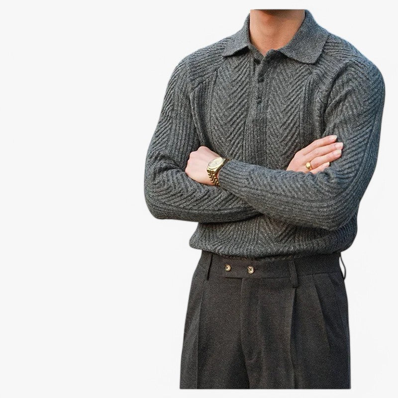 Textured Knitted Polo