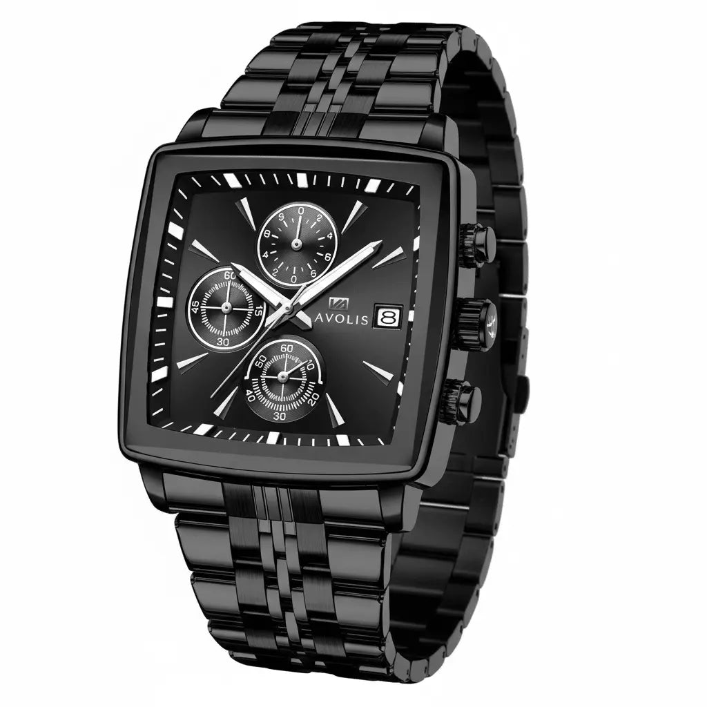 Chronograph,Multifunction Waterproof Stainless Steel Band Luminous