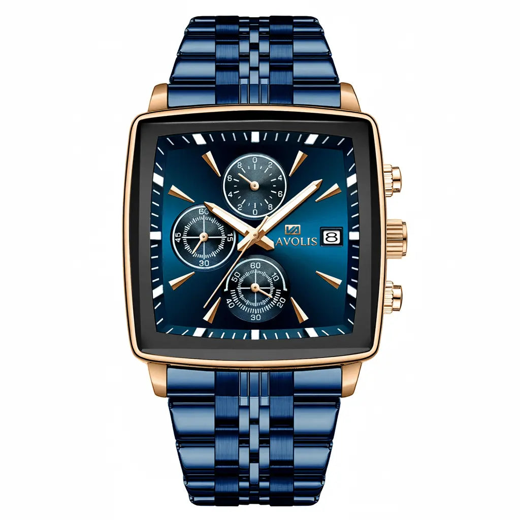 Chronograph,Multifunction Waterproof Stainless Steel Band Luminous