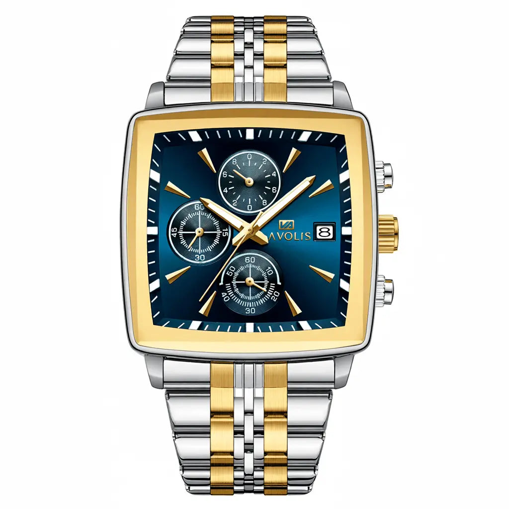 Chronograph,Multifunction Waterproof Stainless Steel Band Luminous