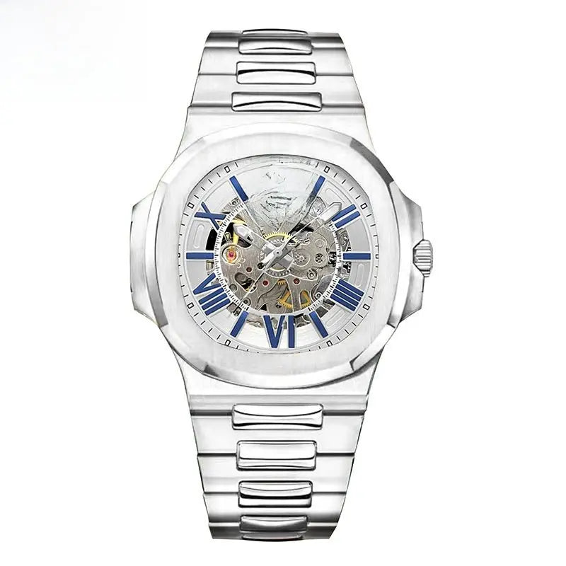 Steel Waterproof Business Dress Wristwatch Blue White