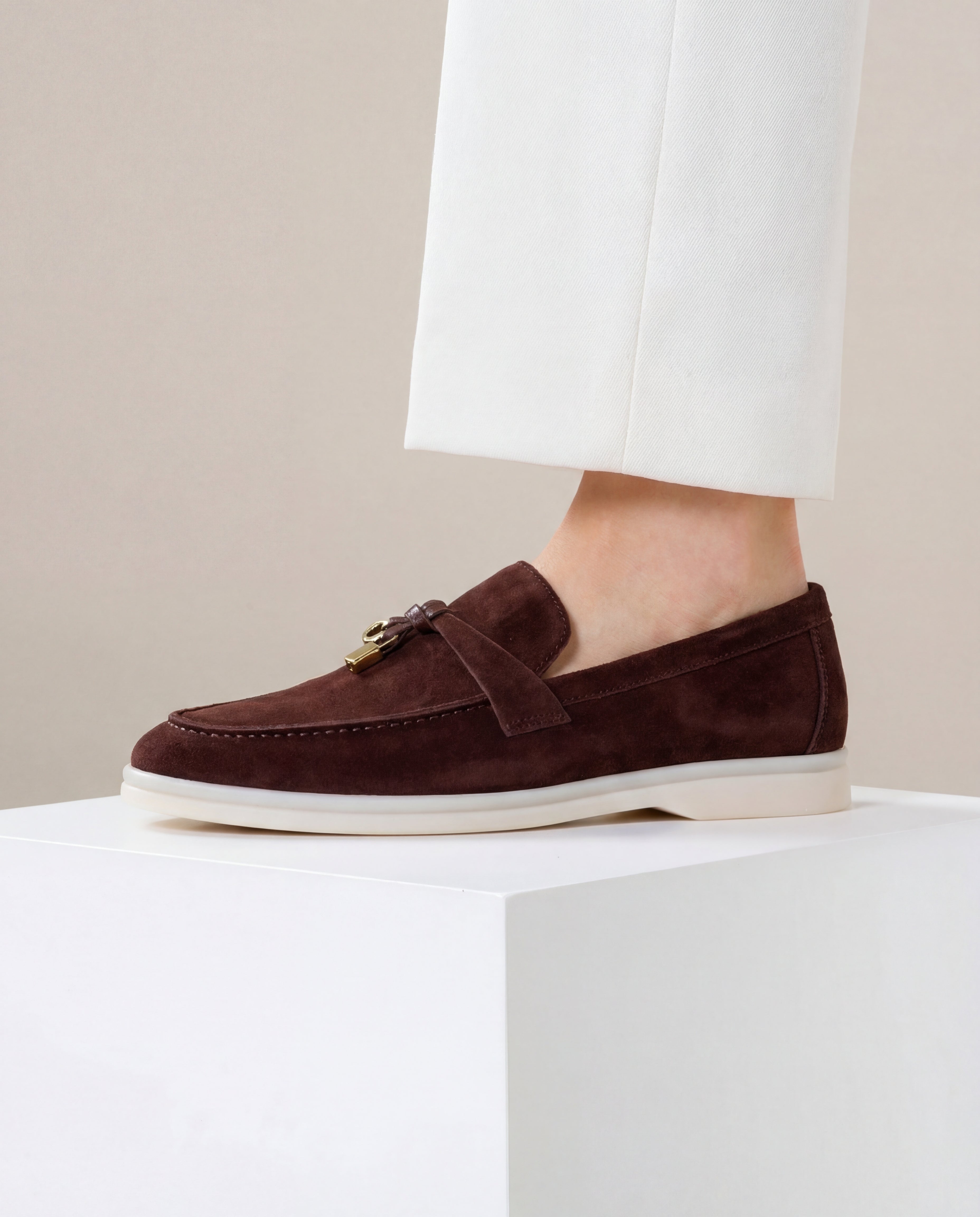Klassische Amulett Loafer Damen - Espresso Braun