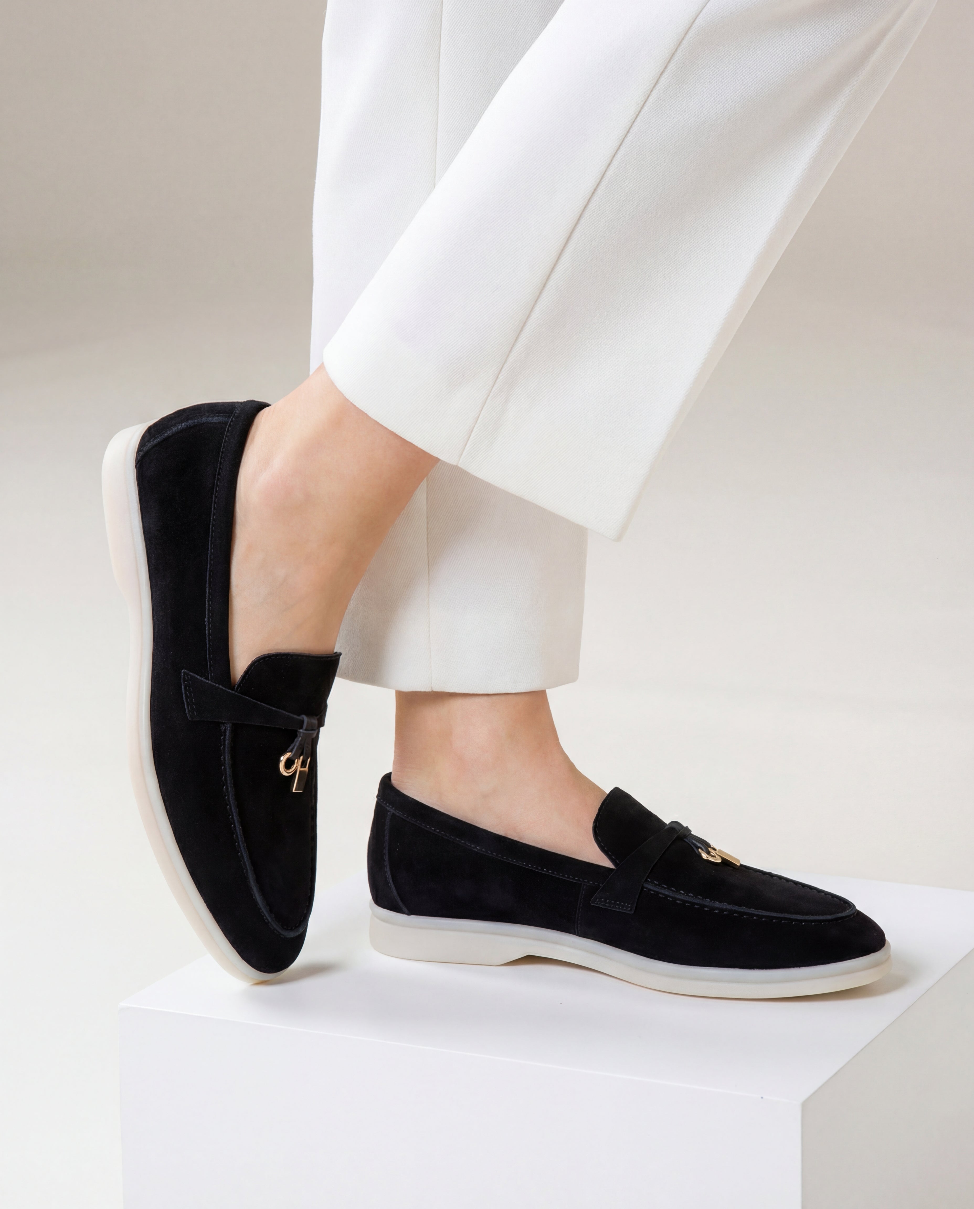 Klassische Amulett Loafer Damen - Schwarz
