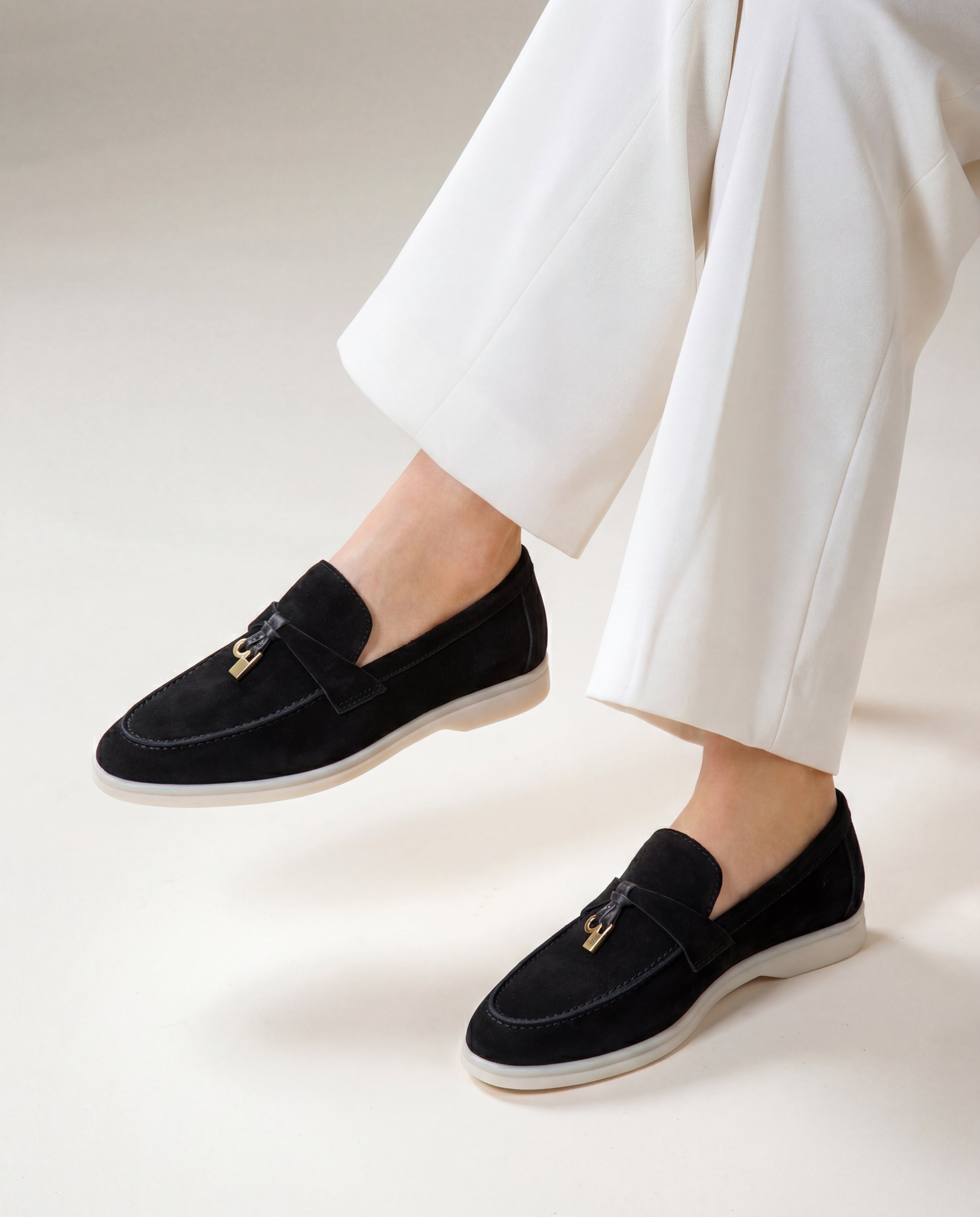 Klassische Amulett Loafer Damen - Schwarz