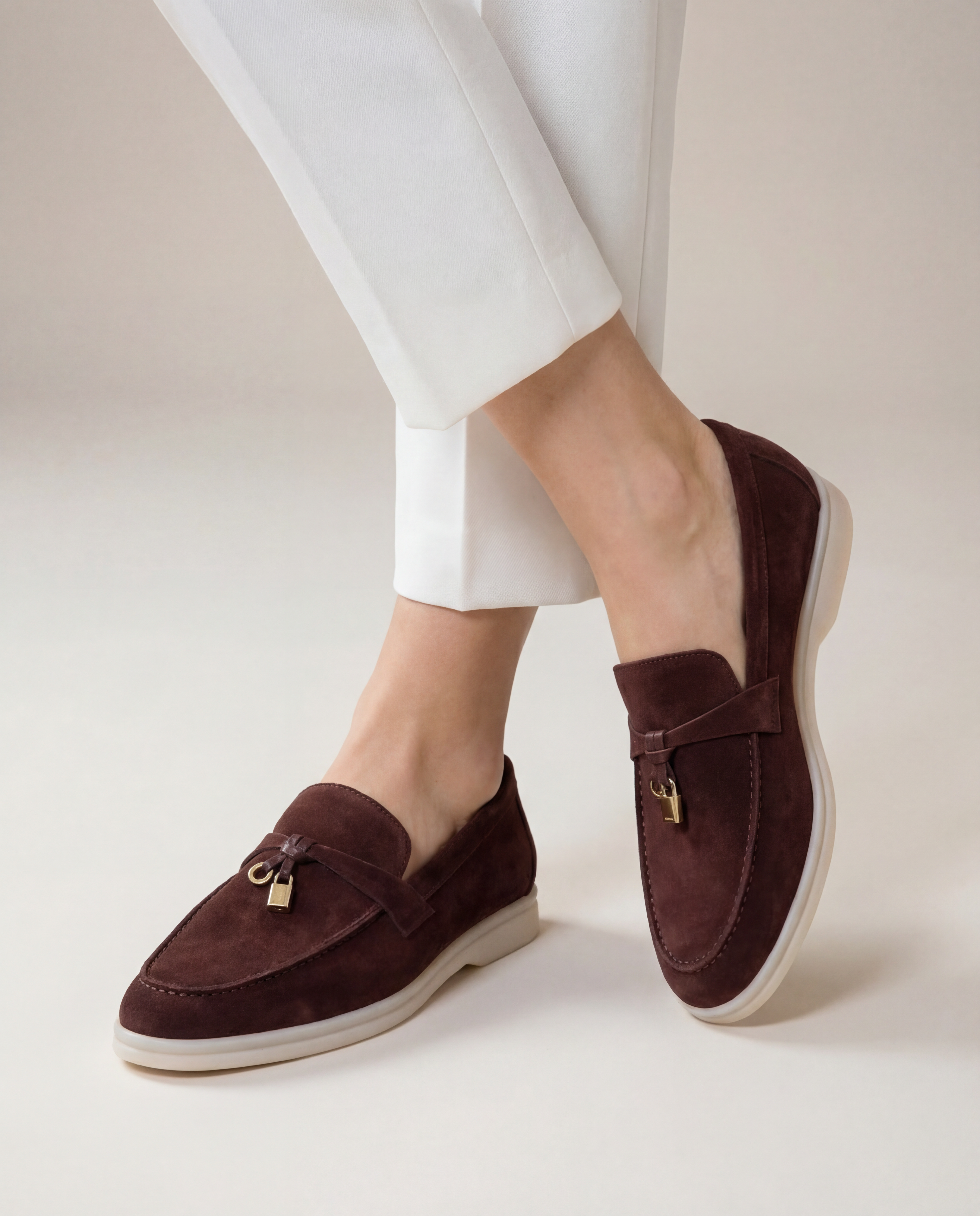 Klassische Amulett Loafer Damen - Espresso Braun