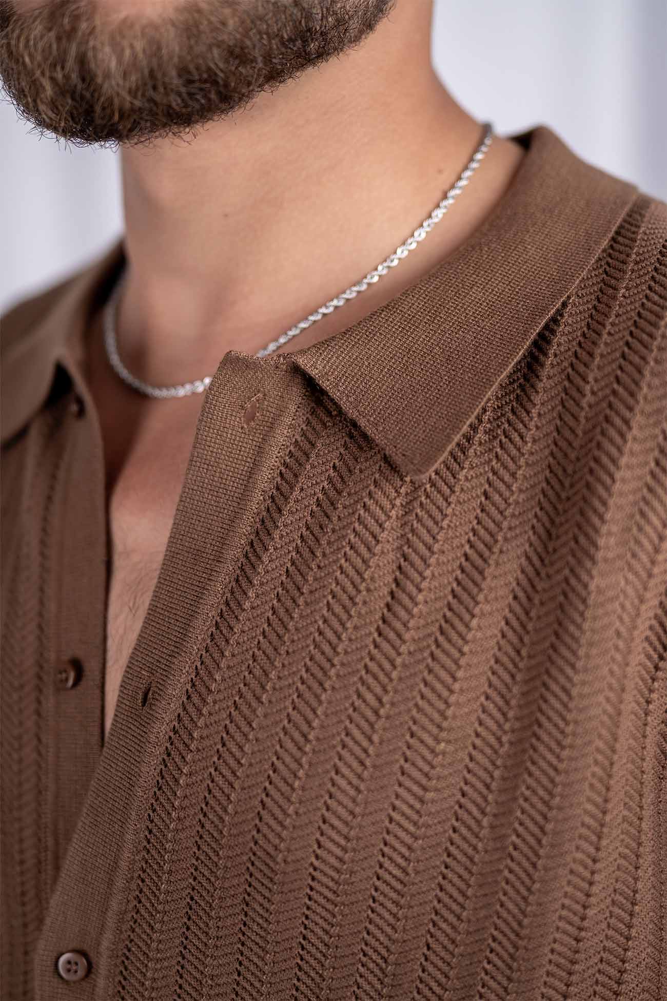 KNITTED SHORT SLEEVE SHIRT