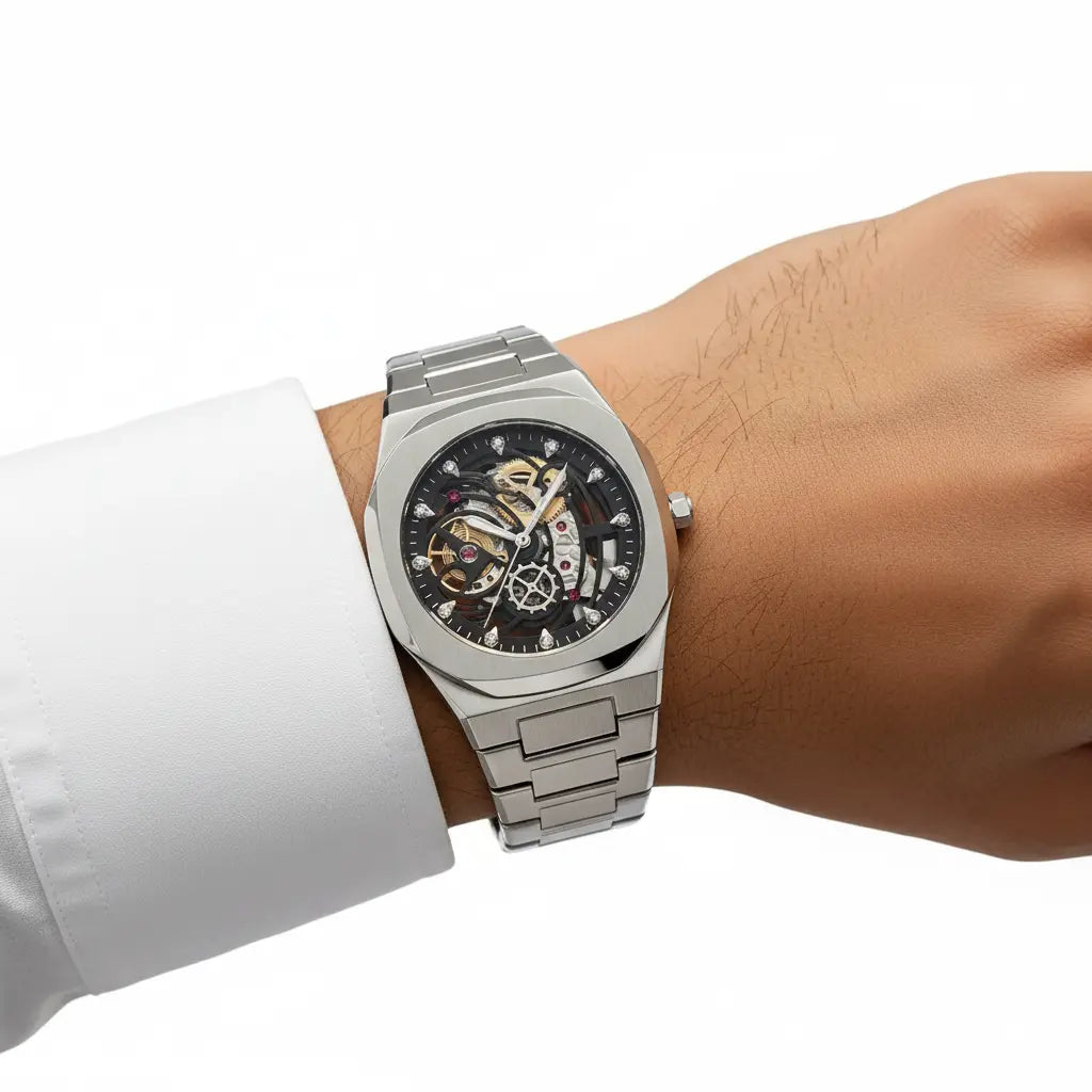 Stainless Steel Waterproof Business Dress White black